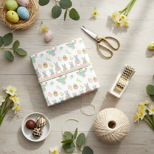 Pastel Bow Bunny Easter Pattern Wrapping Paper