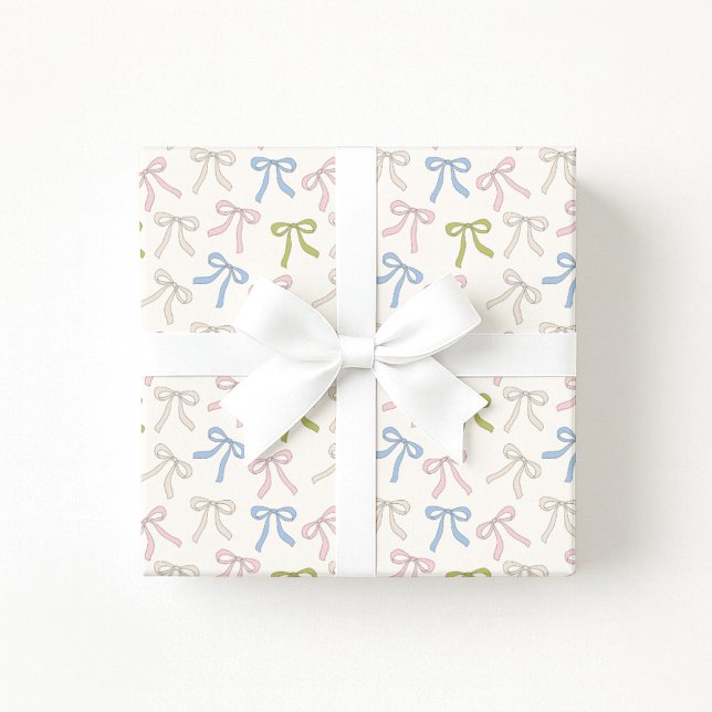 Pastel Bows Coquette Wrapping Paper (Creator Uploaded)