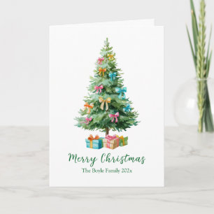 Pastel Bows Ribbons Christmas Tree Card