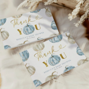 Pastel Boy Pumpkin Baby Shower Thank You