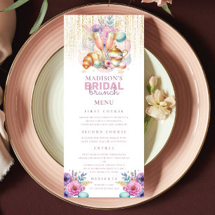 Pastel Bridal Brunch Pink & Gold Menu