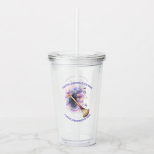 Pastel Broomstick Ride Acrylic Tumbler
