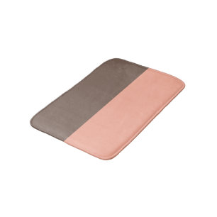 Pastel Brown and Pale Red Bath Mat