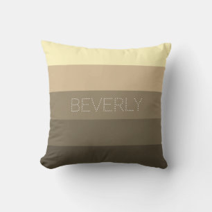 Pastel Brown Tan Yellow 5 Colours Personalised Nam Cushion