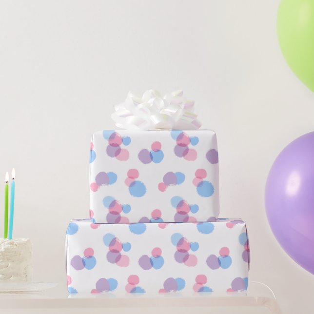 Pastel Brush Stroke Circles Design Wrapping Paper (Party Gifts)