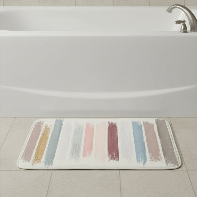 Pastel brush strokes  bath mat (Creator Uploaded)