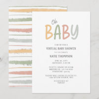 Pastel Brush Strokes Oh Baby Virtual Baby Shower