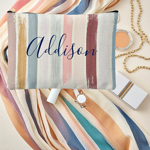 Pastel brush strokes personalised  accessory pouch