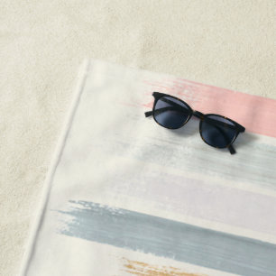 Pastel brush strokes personalised beach towel