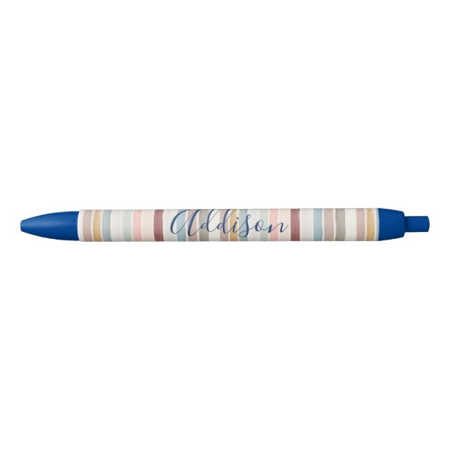 Pastel brush strokes personalised  blue ink pen (Front)