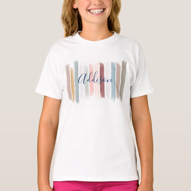 Pastel brush strokes personalised T-Shirt (Front)