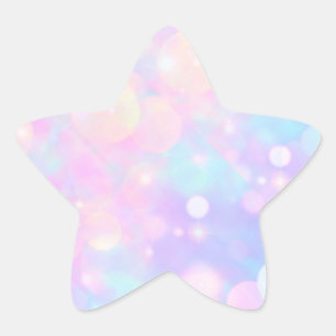 Pastel Bubbles on Pink Star Sticker 