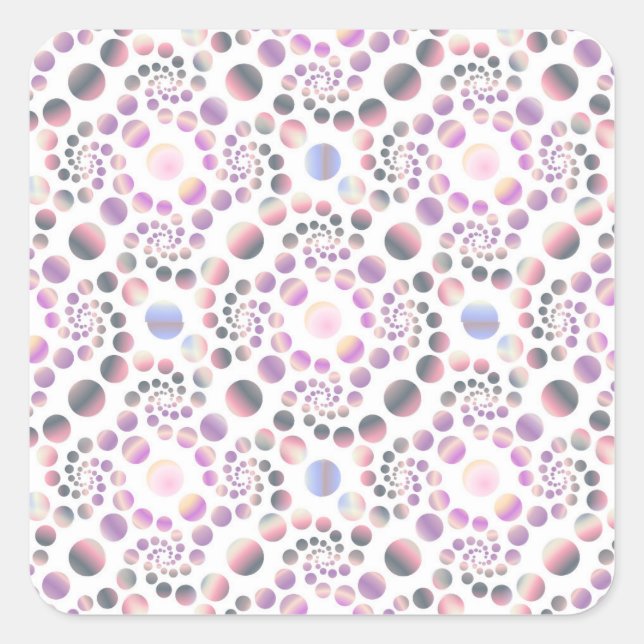 Pastel Bubbles Spiral Pattern Square Sticker (Front)
