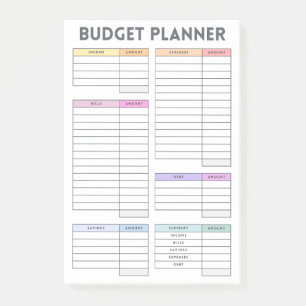 Pastel Budget Planner Layout Post-it Notes
