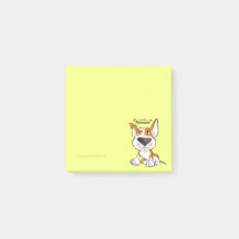 Pastel Bull Terrier cartoon sticky notes