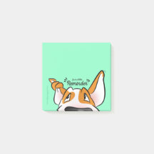 Pastel Bull Terrier cartoon sticky notes