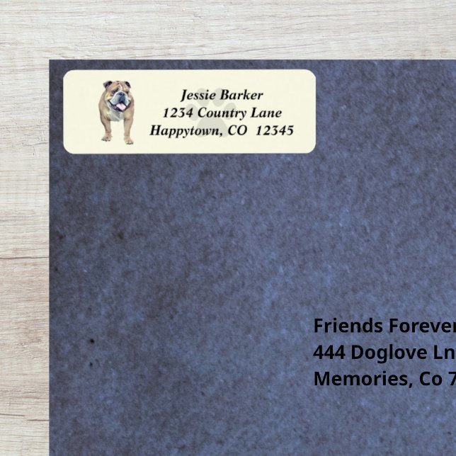 Pastel Bulldog Return Address Label (Creator Uploaded)
