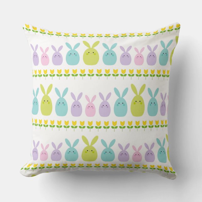 Pastel Bunnies Cushion (Front)