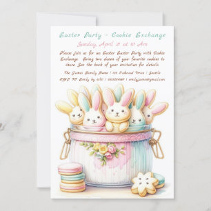 Pastel Bunny Cookie Exchange Invitation