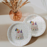 Pastel Bunny Joint Birthday for Sister Brother Paper Plate<br><div class="desc">Add a sweet and playful touch to your sibling birthday party with these pastel bunny paper plates. Featuring two cute rabbits on a birthday cake with colourful balloons,  flowers,  and confetti,  this design is perfect for a cheerful joint birthday celebration for a sister and brother.</div>