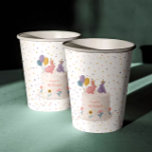 Pastel Bunny Joint Birthday Sister Brother Paper Cups<br><div class="desc">Serve drinks in style with these cute pastel bunny paper cups for a joint birthday party. Featuring two sweet rabbits on a birthday cake with balloons,  flowers,  and confetti,  these cups are a charming addition to a sister and brother birthday celebration.</div>