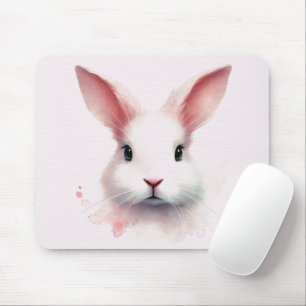Pastel Bunny Magic: Girly Mouse Pad