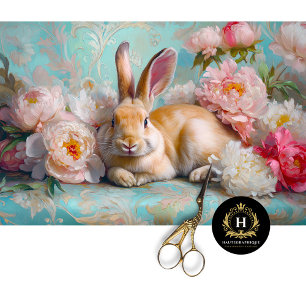 Pastel Bunny & Peony Easter Holiday Decoupage  Tissue Paper