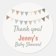 Pastel bunting baby shower thank you