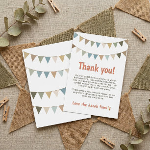 Pastel bunting thank you for baby shower guests
