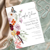 Pastel & Burgundy Blooms Floral Couples Shower