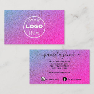 Pastel Business Card Template, Holographic Unicorn