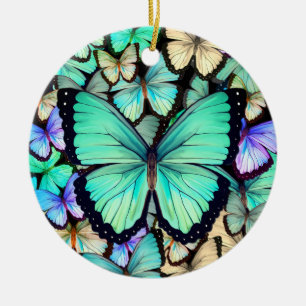 Pastel Butteflies Ceramic Tree Decoration