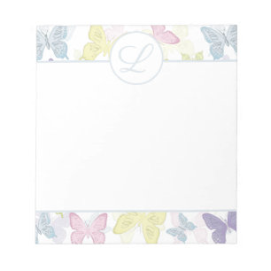 Pastel Butterflies 5.5" x 6" Notepad - 40 pages