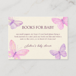 Pastel Butterflies Baby Shower Books For Baby Enclosure Card