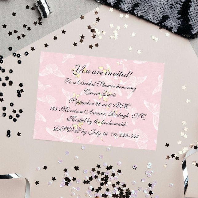 Pastel Butterflies Bridal Shower Invitation (Creator Uploaded)