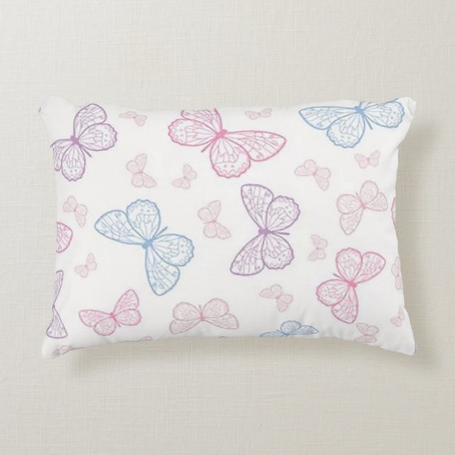 Pastel Butterflies Decorative Cushion (Front)