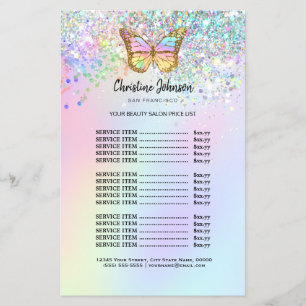 pastel butterfly beauty salon flyer