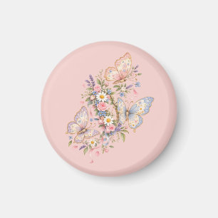 Pastel Butterfly Birthday Garden Magnet