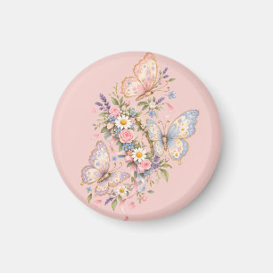 Pastel Butterfly Birthday Garden Magnet