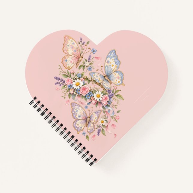 Pastel Butterfly Birthday Garden  Notebook (Front)