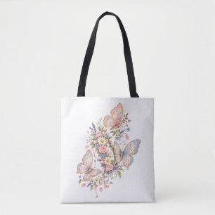 Pastel Butterfly Birthday Garden Tote Bag