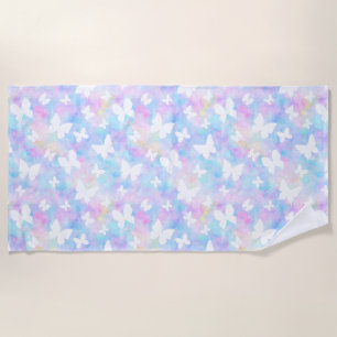 Pastel Butterfly Breeze Beach Towel