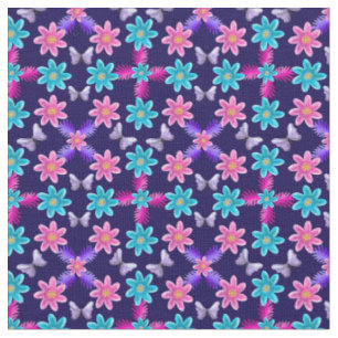 Pastel Butterfly Floral Pattern   Fabric