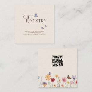 Pastel Butterfly Flower Baby Shower Gift Registry Enclosure Card