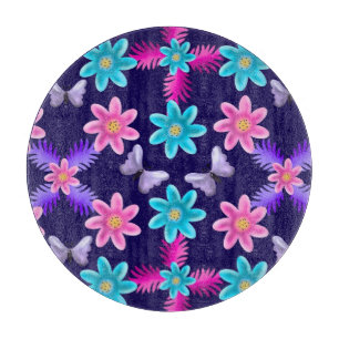 Pastel Butterfly Garden Pattern   Cottagecore  Cutting Board