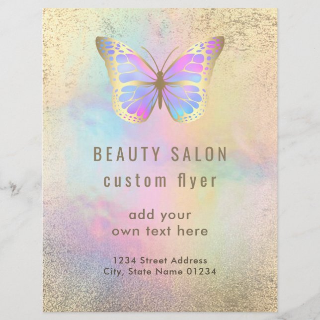 pastel butterfly logo design flyer (Front)