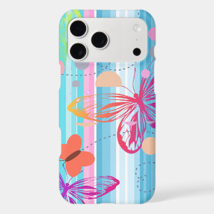 Pastel Butterfly Stripe Phone Case