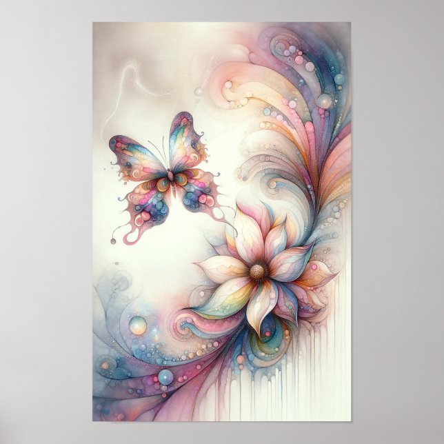 Pastel Butterfly Wall Art (Front)