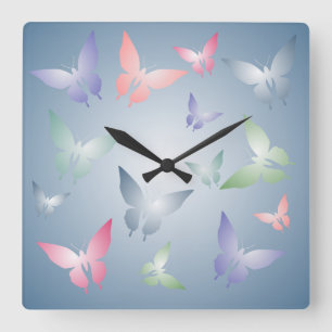 Pastel Butterfly Wall Clock