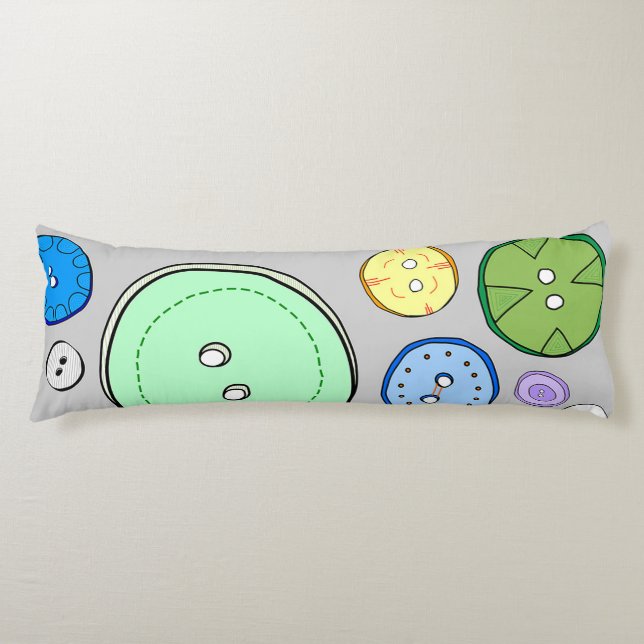 Pastel Button Illustration Body Cushion (Front)